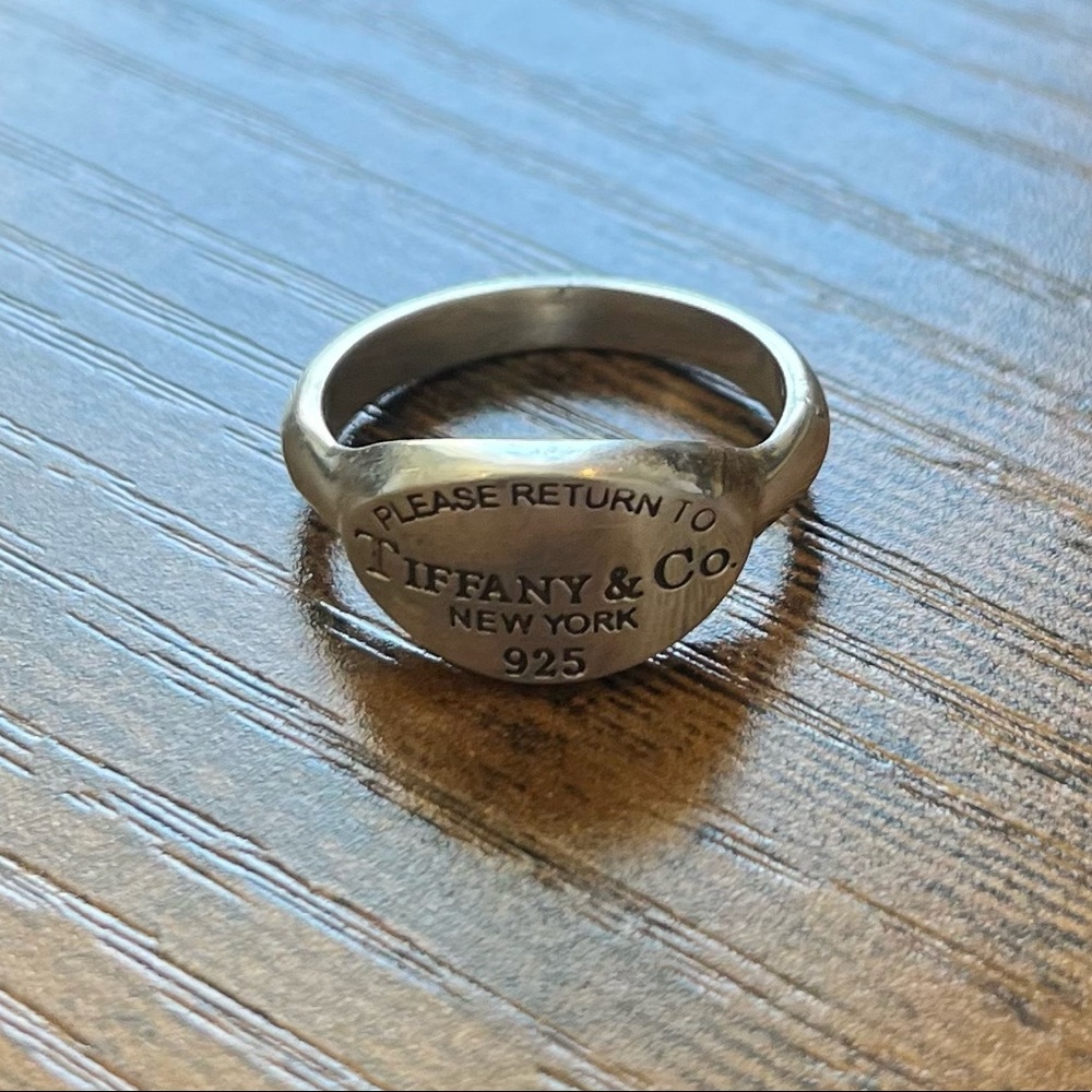 Tiffany & Co “Please Return To” 925 Silver ring, Size 7